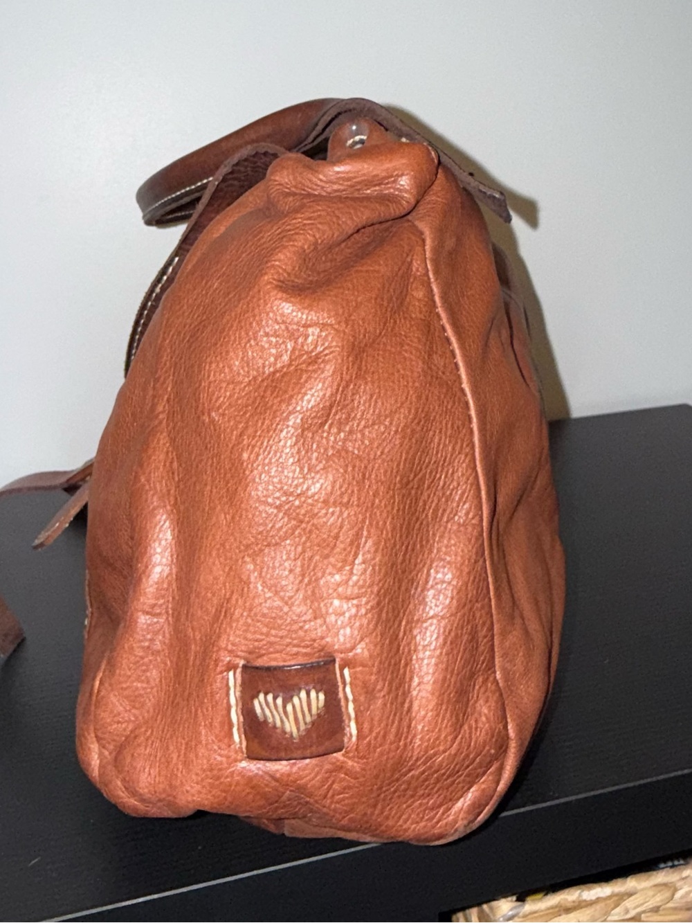 Sofia C Leather Shoulder Bag in Cognac Brown - Picture 8 of 11